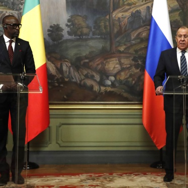 Mali’s Foreign Affairs Minister Abdoulaye Diop (left) and Russian Foreign Minister Sergei Lavrov attend a joint press conference following talks in Moscow, February 28, 2024.