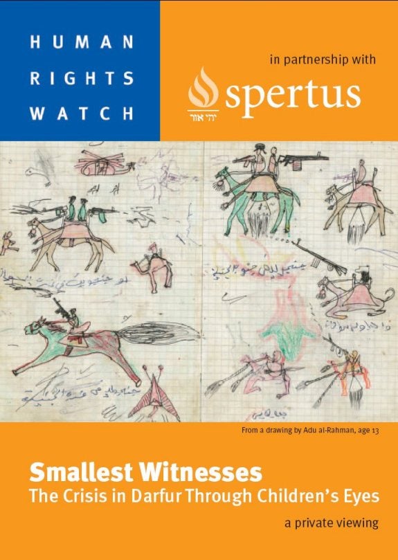 Human Rights Watch presents Smallest Witnesses, Children's Drawings from Darfur