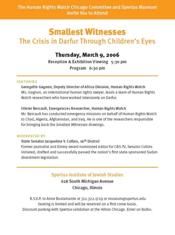 Please join us at our reception at the Museum on March 9th at 5:30pm; RSVP to Anne Bustamante at 312-322-1729