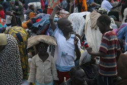 Sudanese refugees living in Cairo. At least 27 people were killed when Egyptian police attacked protestors living in a refugee encampment. � 2005/Human Rights Watch 