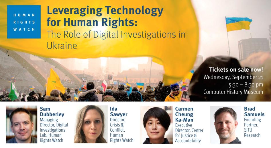 Invitation to HRW Silicon Valley Tech and Human Rights Event