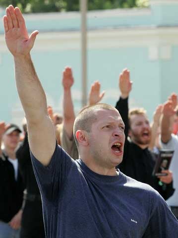 1.Nationalist demonstrators salute at a demonstration opposing Moscow Pride, May 26   2007 Reuters Limited.

