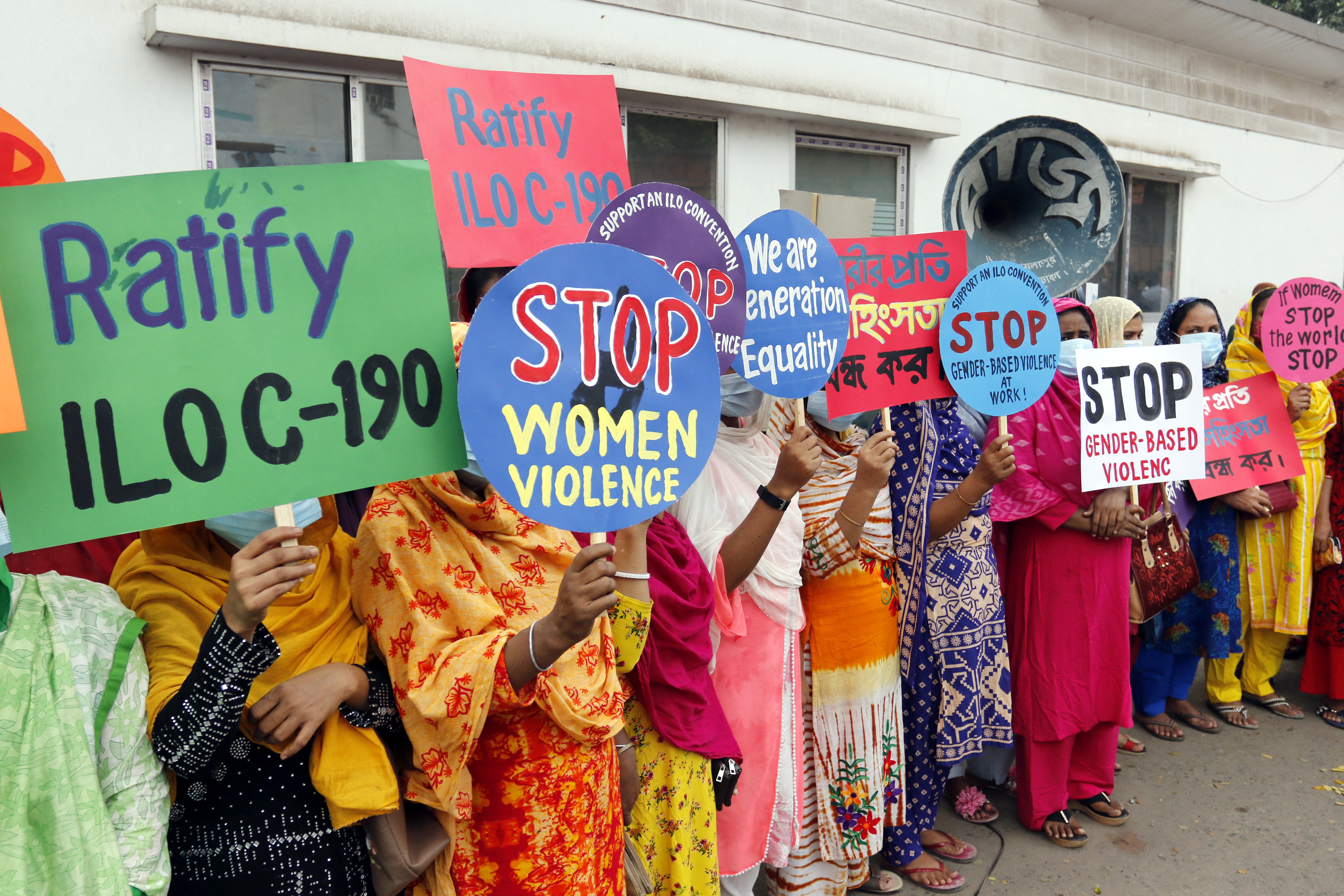 Garment workers protest against violence and sexual harassment in the workplace