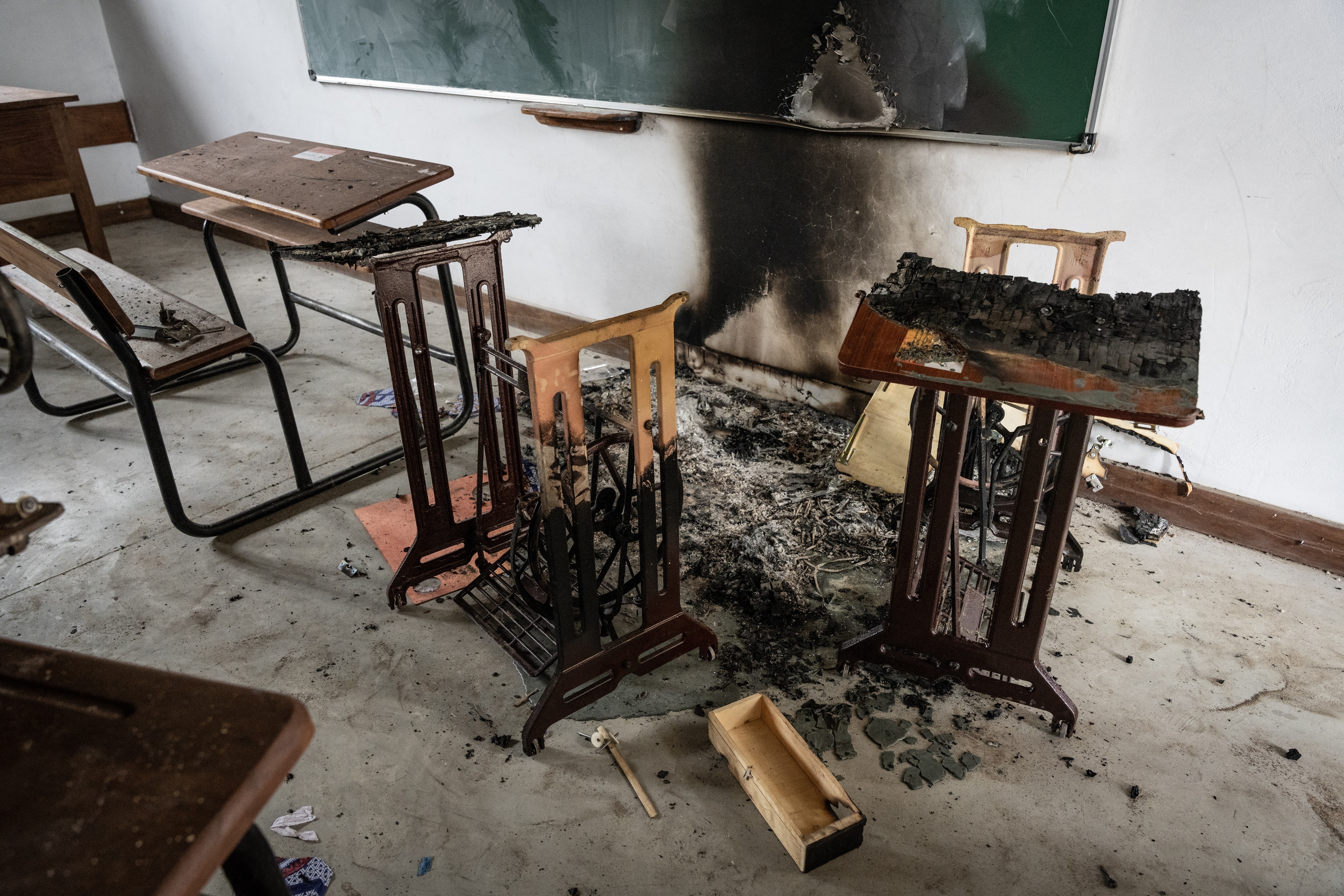 The Pulo Primary School after an insurgent attack on the village of Pulo, in Cabo Delgado province, Mozambique, March 6, 2024. 