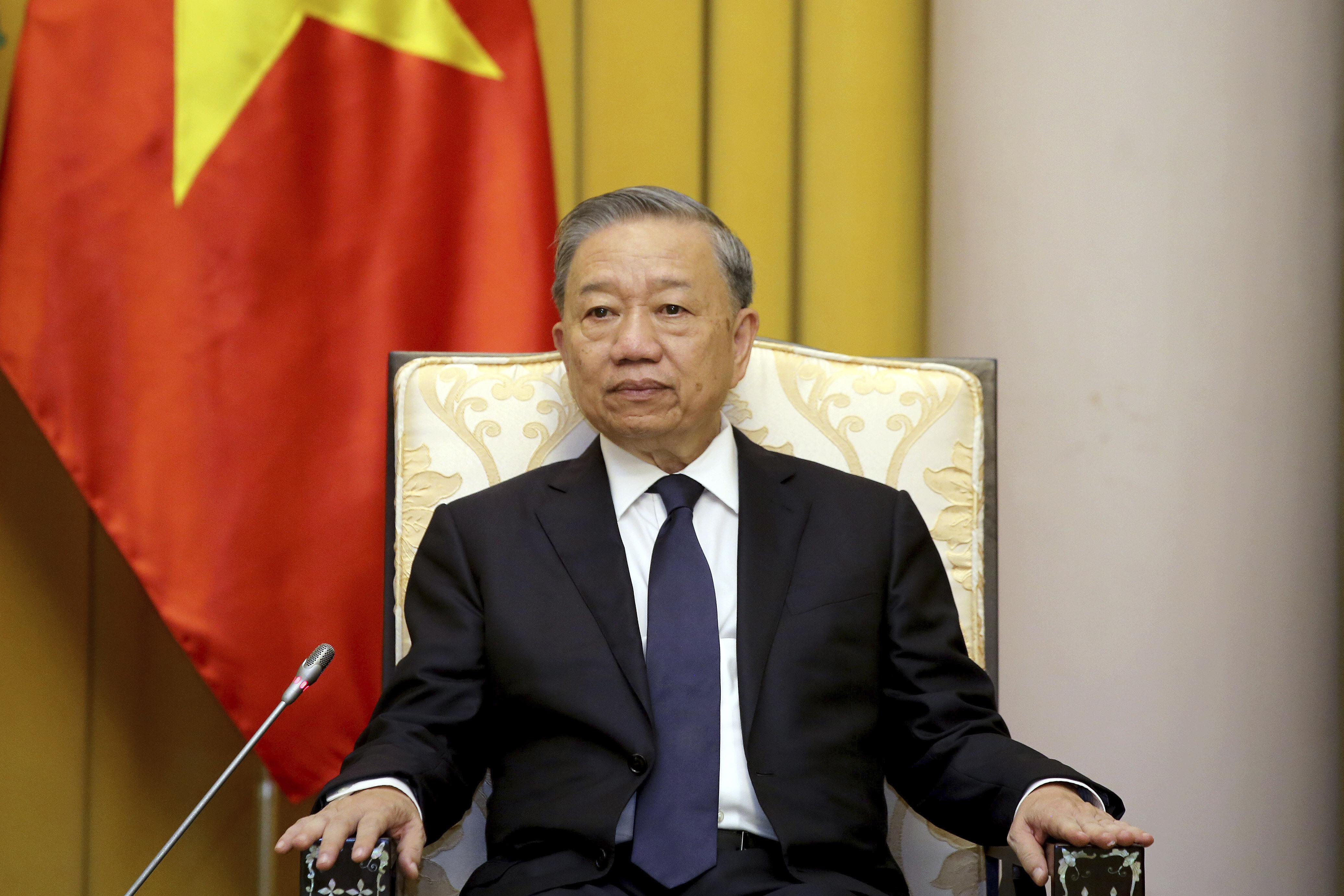 Vietnamese President To Lam at the Presidential Palace in Hanoi, Vietnam, July 27, 2024.