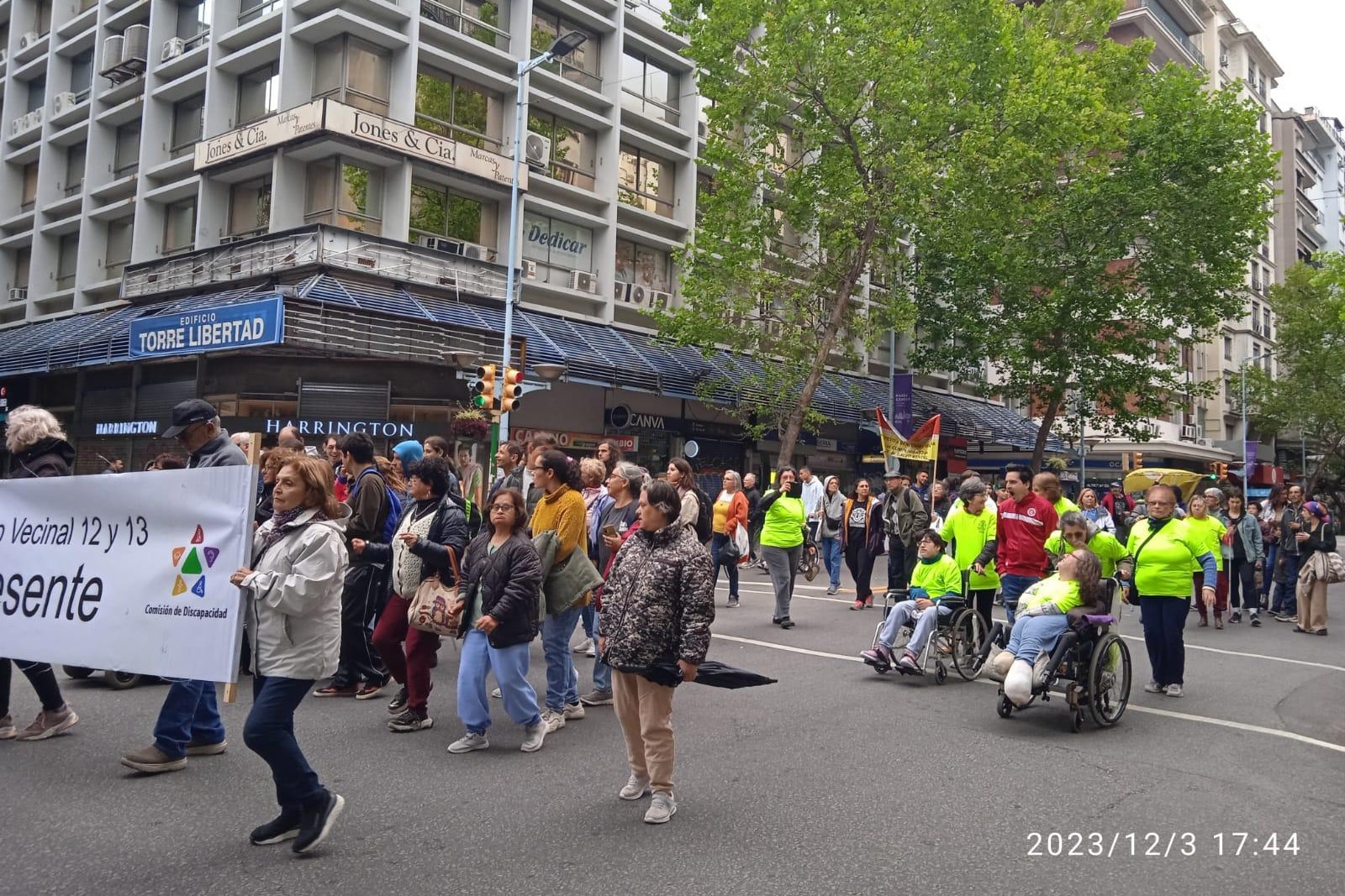 Disability rights activists at a rally