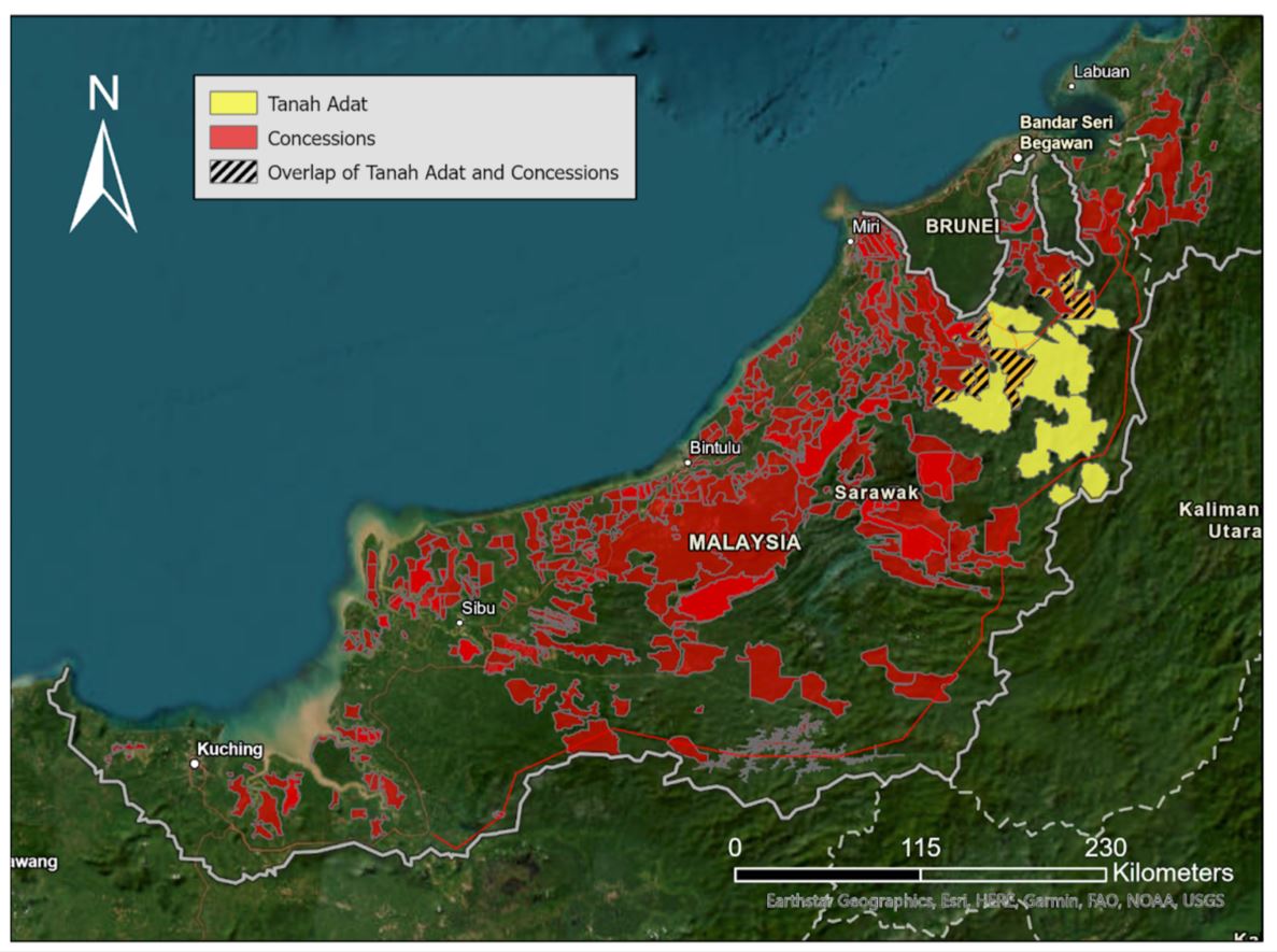 A map of Sarawak