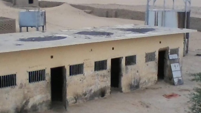 Prison buildings in a desert