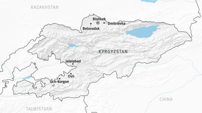 A map of Kyrgyzstan