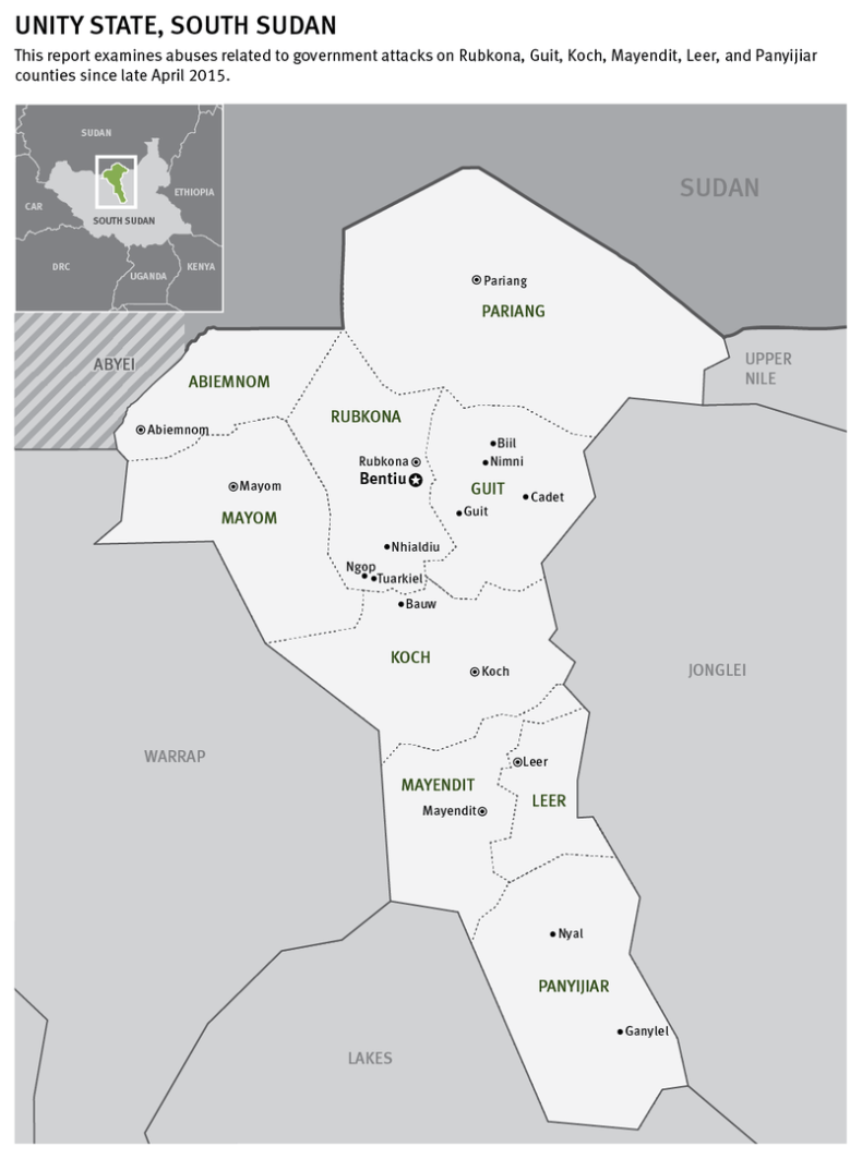 Destruction Of Villages Killings And Sexual Violence In Unity State South Sudan Hrw