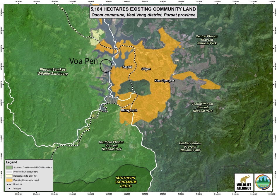 Map 3. O’Som commune in Veal Veng district, Pursat province