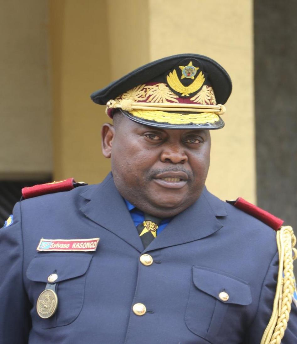 Le général Sylvano Kasongo, commissaire de police de Kinshasa, en République démocratique du Congo.