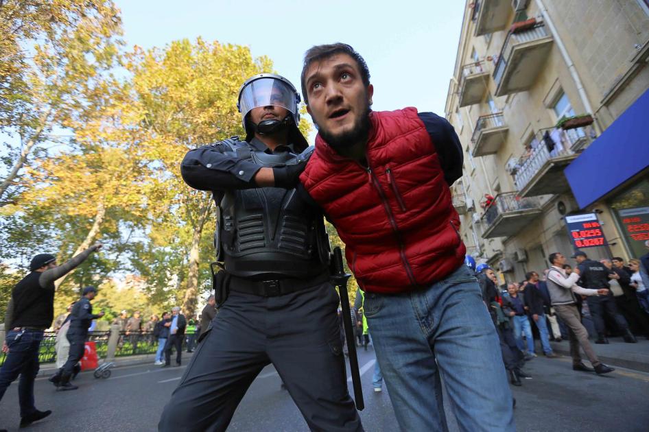 Some 60 people were arrested during the weekend protests in Baku, Azerbaijan. 
