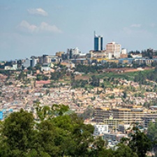 Buildings stand in Rwanda. 