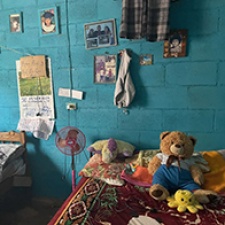 The bedroom of Lucrecia Pérez (pseudonym), then-17, at her aunt's house on December 16, 2023, in a rural town in Sonsonate, El Salvador. 