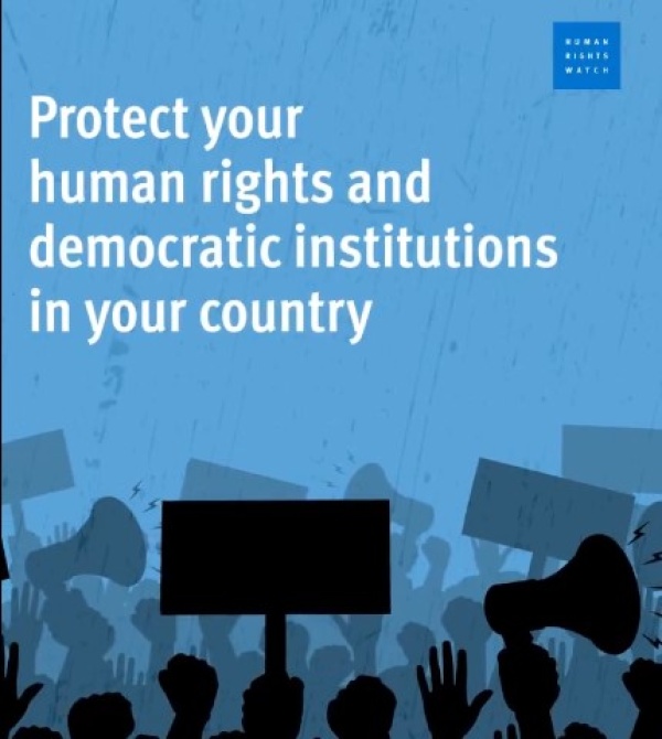 Screengrab that reads "Protect your human rights and democratic institutions in your country"