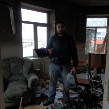 Sergei Babinets in the office of the Joint Mobile Group in Grozny, Chechnya on December 14, 2014.