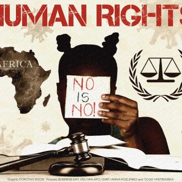 graphic poster with ICJ logo and map of Africa.