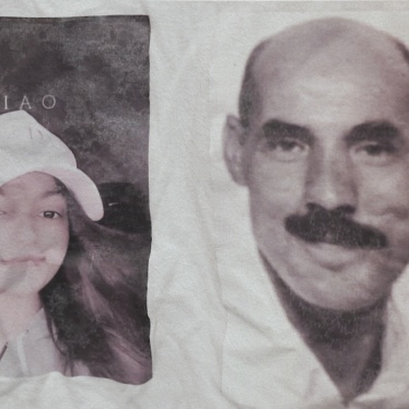 A screen-printed T-shirt with the photos of Mejid Hedhli, a contractor imprisoned for unpaid checks since 2015, and his daughter Siwar