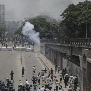 Anti-quota protestors and police are engaging in a clash in Dhaka, Bangladesh, on July 18, 2024.