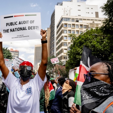 Protestors demonstrate against the Finance Bill 2024 in Nairobi, Kenya.