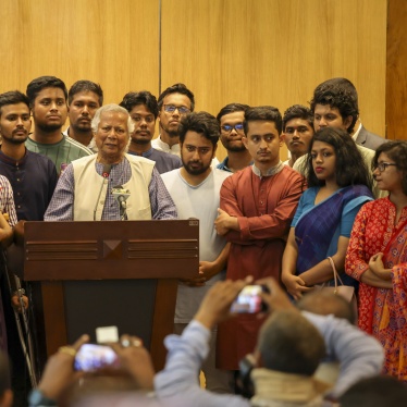 Nobel laureate Muhammad Yunus after his arrival at the airport in Dhaka, Bangladesh, on August 8, 2024.