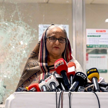 Bangladesh’s former Prime Minister Sheikh Hasina addresses the media in Mirpur after the anti-quota protests. 