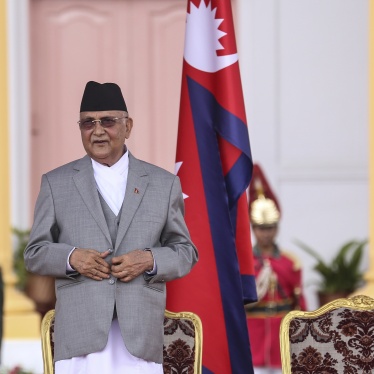 Nepal's newly appointed Prime Minister KP Sharma Oli after the completion of the oath ceremony in Kathmandu, Nepal, on July 15, 2024. 