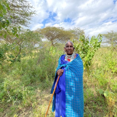 A Maasai woman standing near Endulen, Ngorongoro Conservation Area (NCA), Arusha region, Tanzania, on June 22, 2023. 