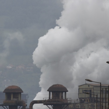 Smoke from a now-decommissioned factory rising in the air in Bosnian town of Zenica, Bosnia, June, 2, 2017.