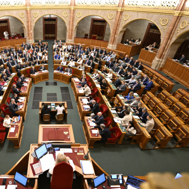 Lawmakers vote in the chamber of the Hungarian National Assembly on legislation related to establishing the National Asset Recovery and Protection Office in Budapest, Hungary, July 28, 2026. 