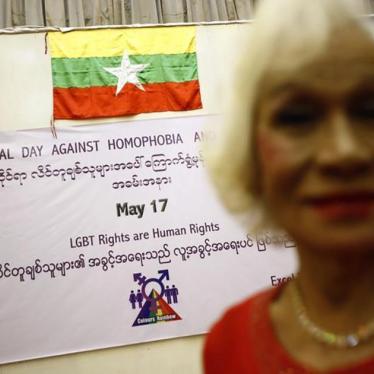 Participant Mummy Sein, 79, attends an event celebrating the International Day Against Homophobia and Transphobia in Rangoon, Burma on May 17, 2013. 