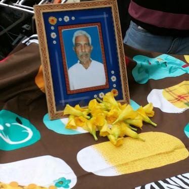 A photo memorial of Jawahar Lal Tiwary after his murder in August 2015. 