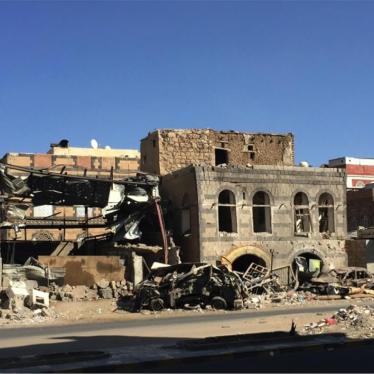 A house and unused iron lathe workshop damaged in an airstrike that killed five civilians on Marib Street in Sanaa on September 18, 2015. 