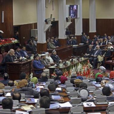 President Ashraf Ghani speaks at the parliament house in Kabul on March 7, 2015.