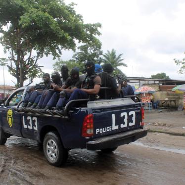 Congolese police taking part in Operation Likofi in Kinshasa.