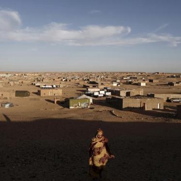 An indigenous Sahrawi woman walks at a refugee camp of Boudjdour in Tindouf, southern Algeria March 3, 2016. 