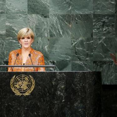 Foreign Minister Julie Bishop speaks at the 70th session of the United Nations General Assembly on September 29, 2015. 