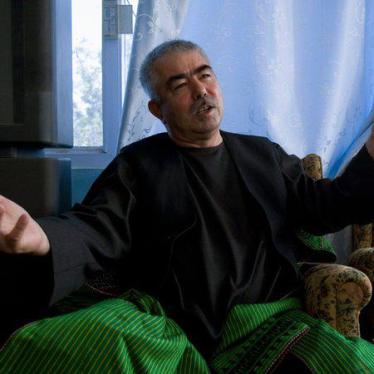General Abdul Rashid Dostum speaks during an interview at his palace in Shiberghan in northern Afghanistan on August 19, 2009. 