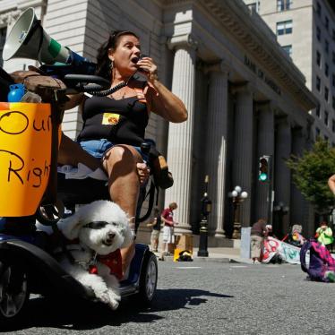 Roxan Perez joins more than 200 protestors in non-violent direct action in Washington. Photograph: Chip Somodevilla/Getty Images