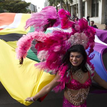 A drag queen participates in Durban Pride in Durban, South Africa, July 30, 2011.