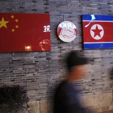 Flags of China and North Korea are seen outside the closed Ryugyong Korean Restaurant in Ningbo, Zhejiang province, China, in this April 12, 2016 file photo.