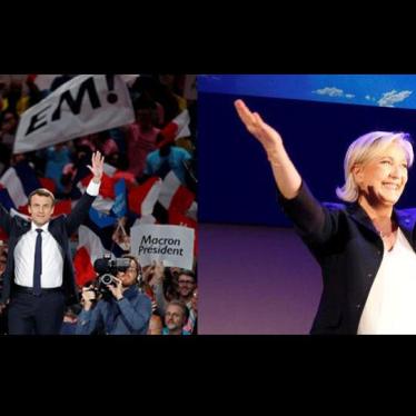 Emmanuel Macron et Marine Le Pen, candidats à l'élection présidentielle en France, en avril 2017.