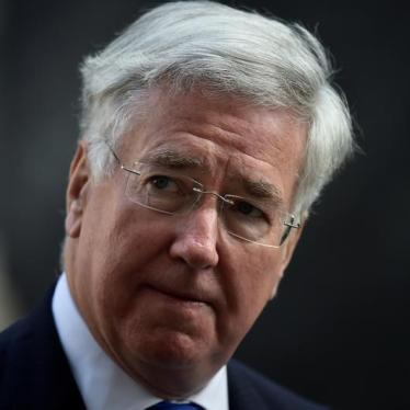 Britain's Defence Secretary Michael Fallon stands outside 10 Downing Street in London, May 10, 2017.