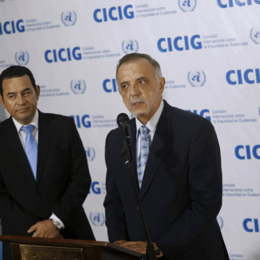 Guatemala's then President-elect Jimmy Morales, (L), attends a news conference next to the Commissioner of the International Commission Against Impunity in Guatemala, (CICIG), Ivan Velasquez after a meeting in Guatemala City, October 28, 2015. 