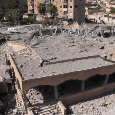 Destroyed market in Tabqa, Syria, after a US-led coalition airstrike.