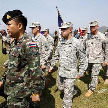 Thai and US soldiers participate in a parade during the Cobra Gold opening ceremony in Chonburi, Thailand on February 9, 2016. 