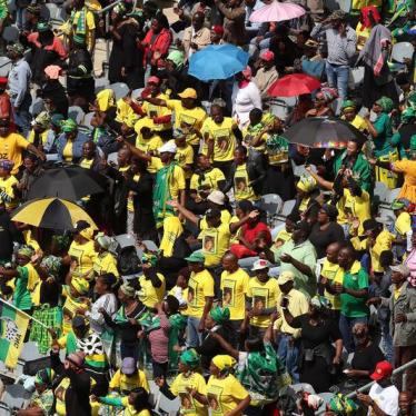 Mourners attend a memorial service for Winnie Madikizela-Mandela at Orlando Stadium in Johannesburg's Soweto township, South Africa April 11, 2018.