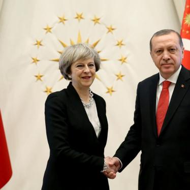 Turkish President Tayyip Erdogan meets with Britain's Prime Minister Theresa May at the Presidential Palace in Ankara, Turkey, January 28, 2017.