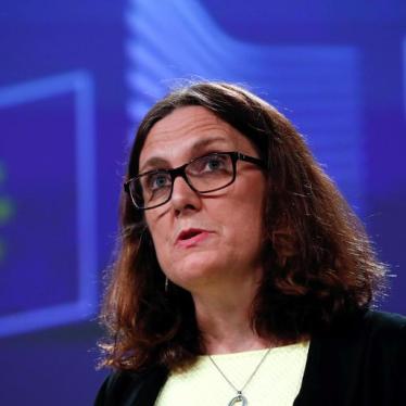 European Trade Commissioner Cecilia Malmstroem holds a news conference in Brussels, Belgium June 1, 2018.